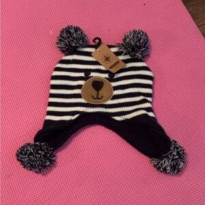 Adorable Striped Bear Kids Hat